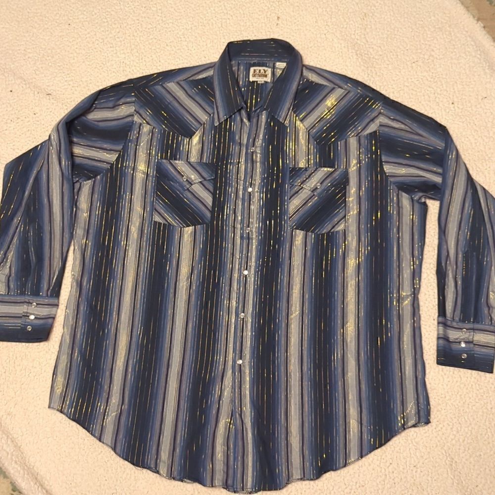 Men's‎ Ely Cattleman Long Sleeve Textured Stripe Western Snap Shirt